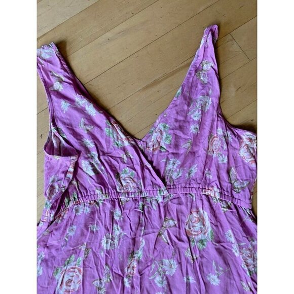 𝅺BP Women Bnwot Purple Floral "Anna" Shorts Romper Vneck - Picture 4 of 6